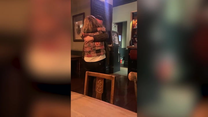 British man reunited with his mother after travel restrictions kept them apart for two years