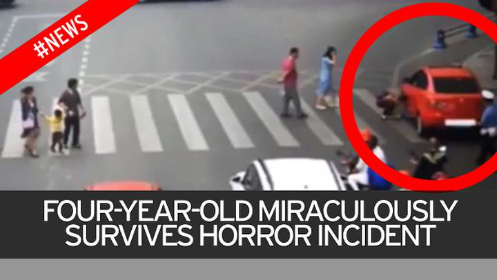 Moment boy, 4, run over in front of horrified mum but survives with just a  scratch - World News - Mirror Online