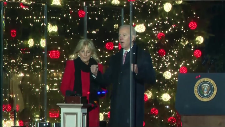President Biden helps light the National Christmas Tree
