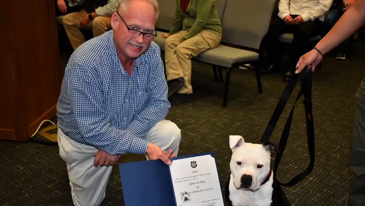 Rescue dog sworn into Kentucky police department