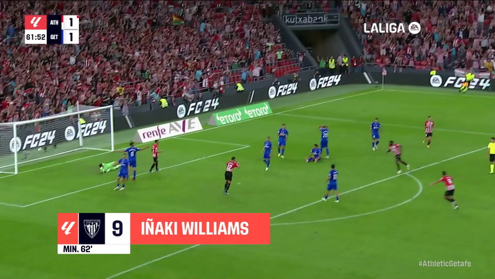 Gol de Iñaki Williams (2-1) en el Athletic 2-2 Getafe