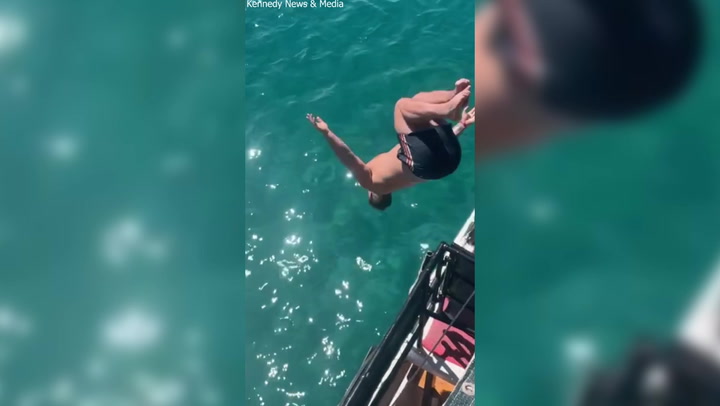 Moment Brit has disaster diving off boat in Turkey leaving him with ...