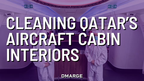 Cleaning The Aircraft Cabin Interiors Of A Qatar Airways Aircraft