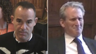Tory MP pulls faces behind Martin Lewis as he criticises government