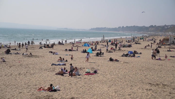 Bournemouth's beach hosts a crowd for Mother's Day sunshine