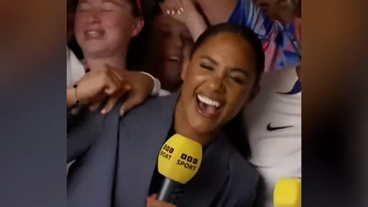 Alex Scott drowned out Lioness fans singing 'Football's Coming Home' as World Cup final looms