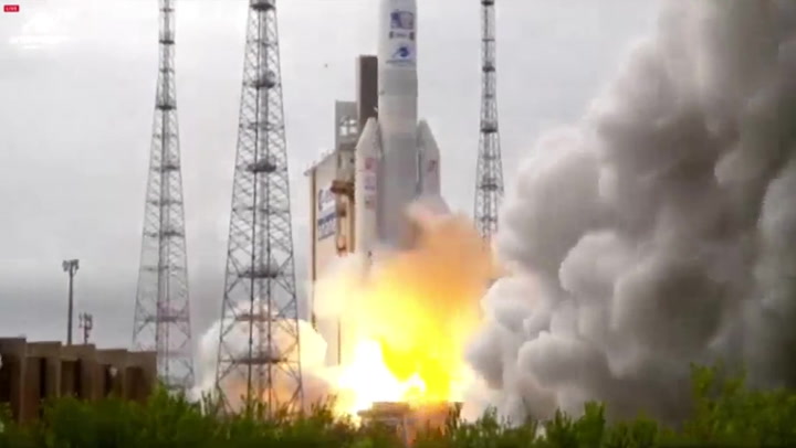 Moment ESA rocket launches for mission to Jupiter's moons