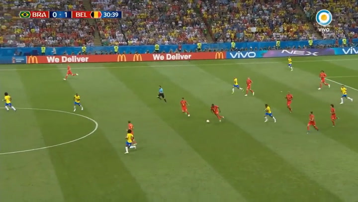 El golazo de De Bruyne contra Brasil que marcó el 2-0 para Bélgica - Fuente: Tv Pública