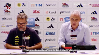 Tite vê mérito do Botafogo e fala em Flamengo "dar um passo para atrás"