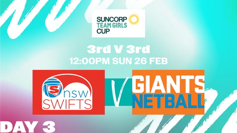 26 February - Netball Australia - Suncorp Team Girls Cup - D3 - Swifts v Giants