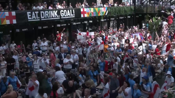 England fans join together to sing 'Sweet Caroline' as Lionesses reach World Cup final