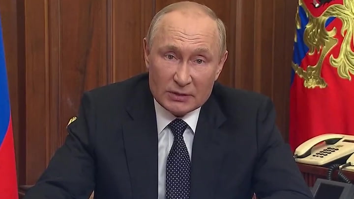 Vladimir Putin accuses west of 'nuclear blackmail' in rare national address