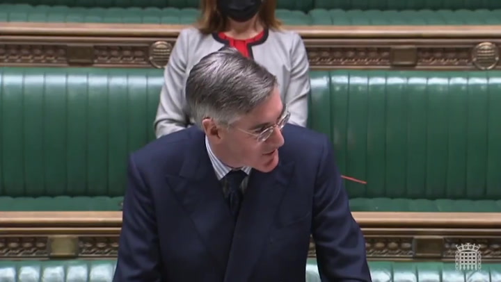 Jacob Rees-Mogg laughs after he's unable to name leader of Welsh Conservatives