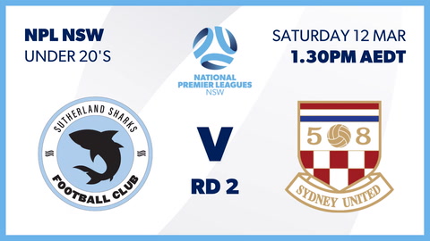 12 March - Round 2 NPL NSW U20's - Sutherland Sharks v Sydney United 58