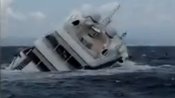 Moment 40-metre superyacht sinks off the coast of southern Italy