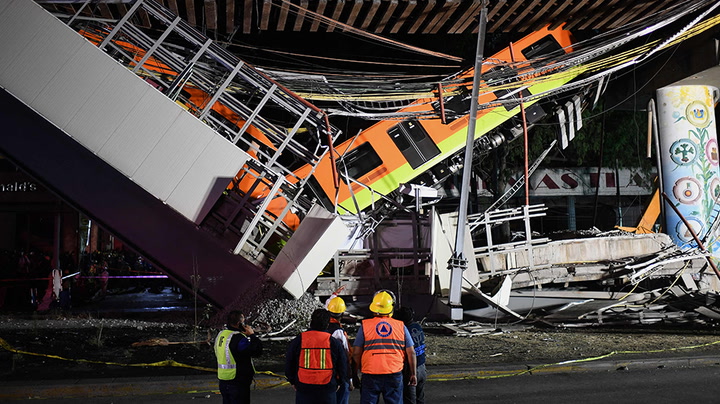 At least 15 dead as Mexico City subway overpass collapses