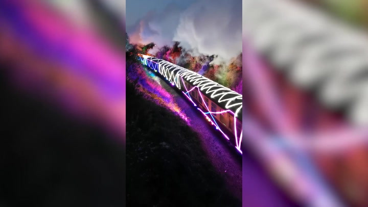 Mesmerising footage captures first official run of Train of Lights 2021