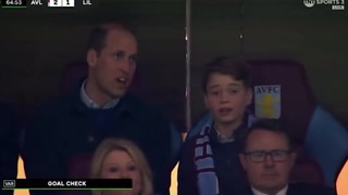 Watch: Prince William and son George cheer on Aston Villa