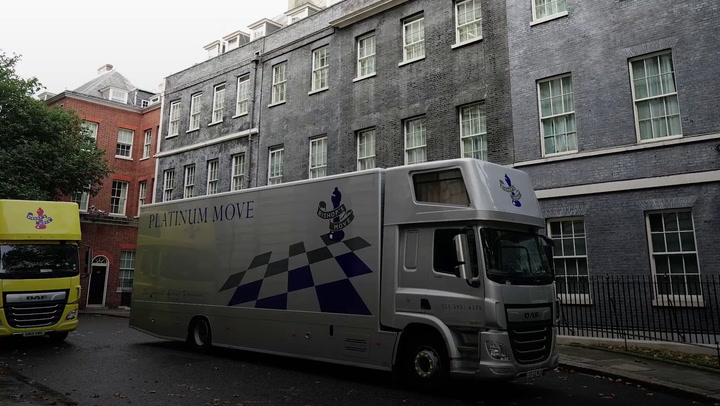 Removal vans in Downing Street as Rishi Sunak moves back in