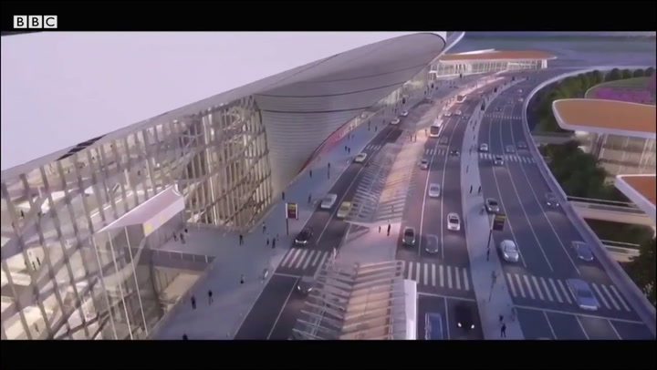 La impresionante estructura del nuevo aeropuerto internacional de Pekín-Daxing - Fuente: BBC