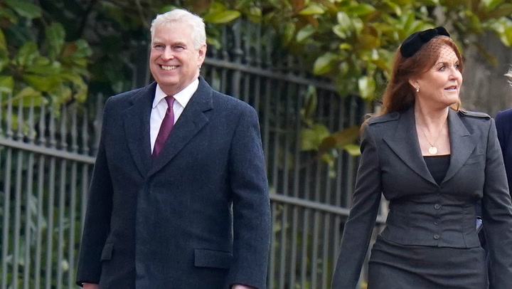Prince Andrew and Sarah Ferguson attend memorial service as William absent