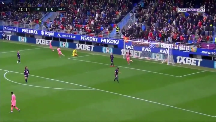 El primer gol de Messi contra el Eibar - Fuente: Bein Sports
