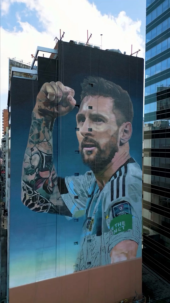 Así es el nuevo mural de Messi