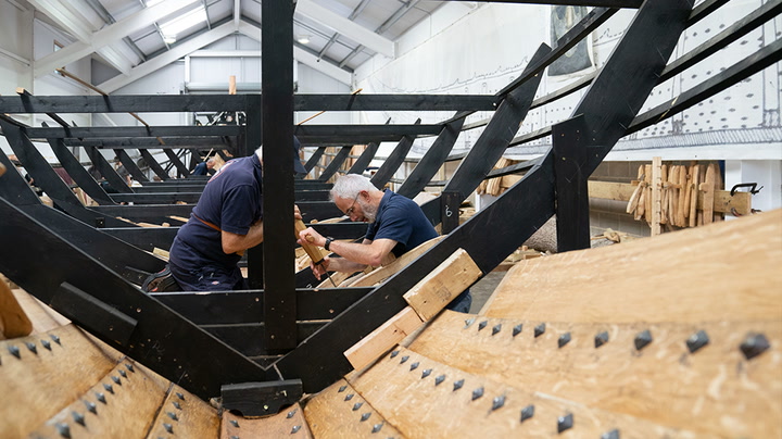 Backbone of full-size replica Saxon ship completed after nine-month delay