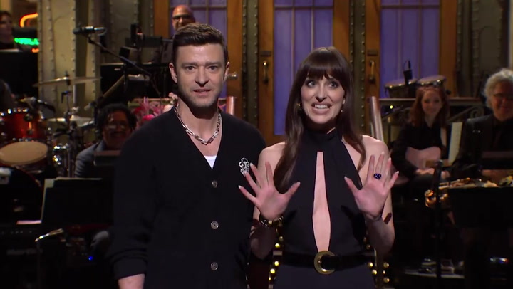 Dakota Johnson mocks Justin Timberlake's 'comeback' during SNL monologue