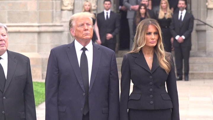 Trump joins wife Melania at her mother's funeral