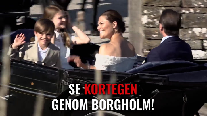 WOW: Kolla in kronprinsessfamiljens kortege genom Borgholm!