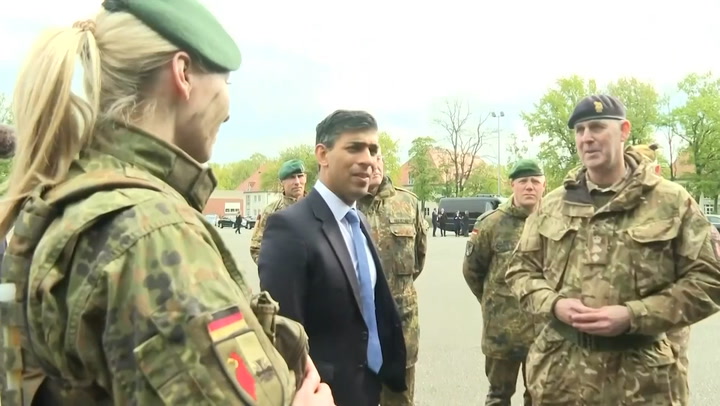 Sunak meets soldiers of German armed forces Bundeswehr