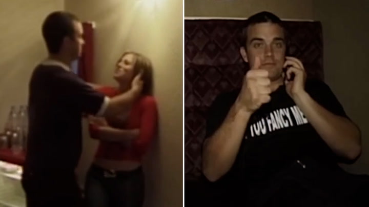 Robbie Williams shares footage of moment he proposed to ex-All Saints girlfriend on phone