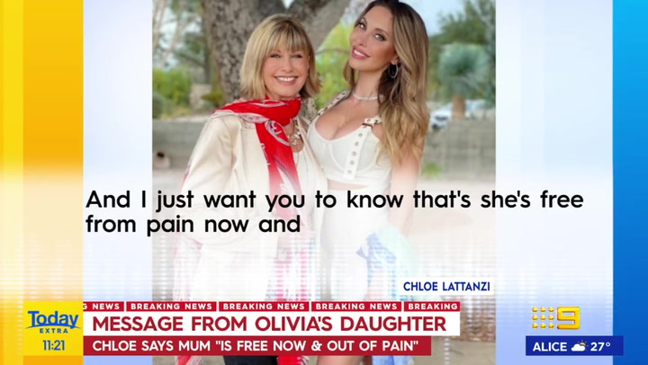 Olivia Newton-John's daughter leaves voice message for TV host following actress's death