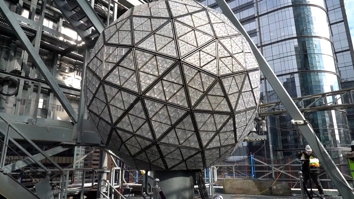 New Year's Eve ball installed in Time Square ahead of New York’s countdown party