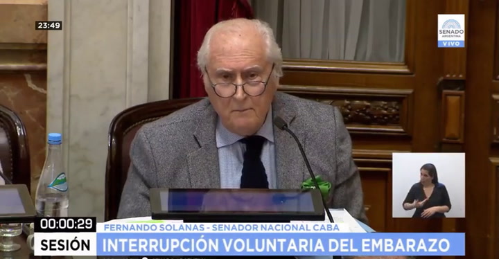 Pino Solanas y el reclamo a Michetti por prohibirle la entrada a Nora Cortiñas - Fuente: Senado TV