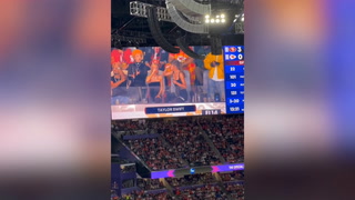 Watch: Taylor Swift chugs her drink on big screen at Super Bowl