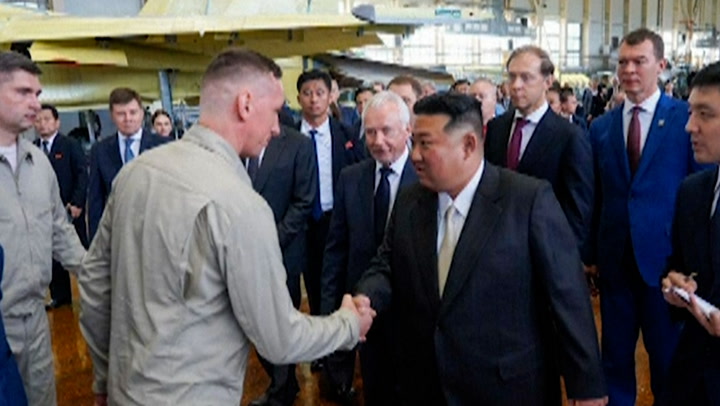 Kim Jong-un tours aviation plant in Russia's Far East during arms deal visit