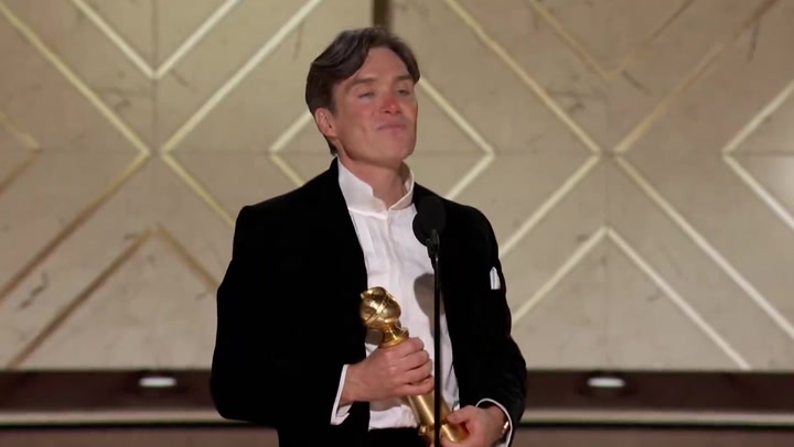 Golden Globes: Oppenheimer's Cillian Murphy accepts award with wife's lipstick on nose