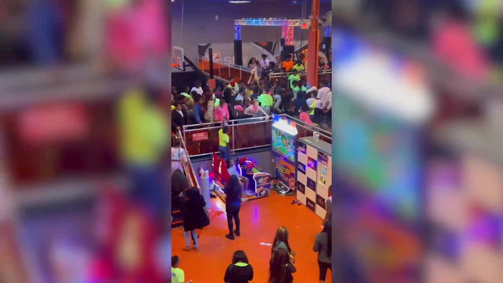 Mass brawl involving 200 kids breaks out at Florida trampoline park News Independent TV pic