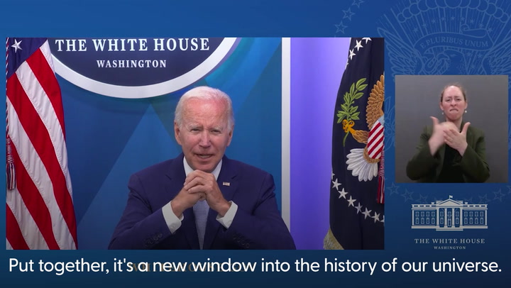 Joe Biden unveils outer space image from the James Webb Space Telescope