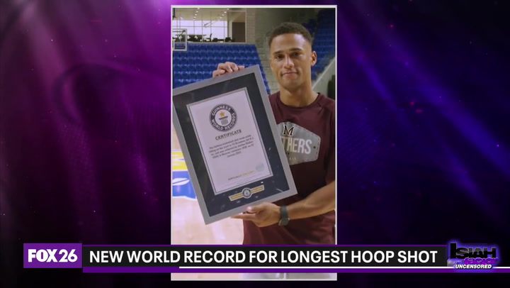 College football coach discusses breaking world record for longest basketball shot