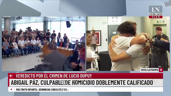 El conmovedor abrazo entre el padre y el abuelo de Lucio Dupuy tras el veredicto