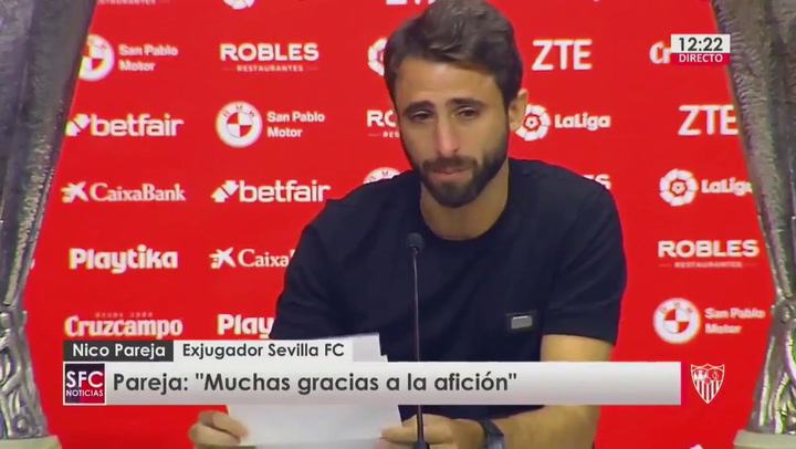 El llanto de Nicolás Pareja al despedirse del Sevilla - Fuente: Twitter