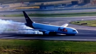 Watch: Boeing 767 lands nose first during emergency at Istanbul