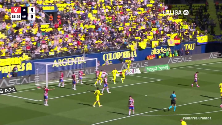 Gol de Sorloth (5-0) en el Villarreal 5-1 Granada