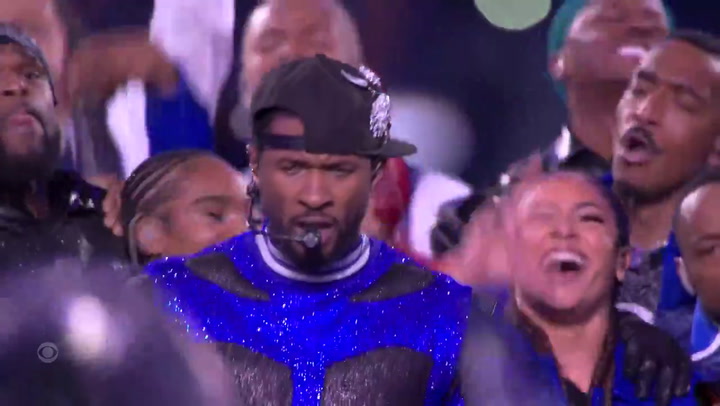 El gran final del show de Usher en el Super Bowl
