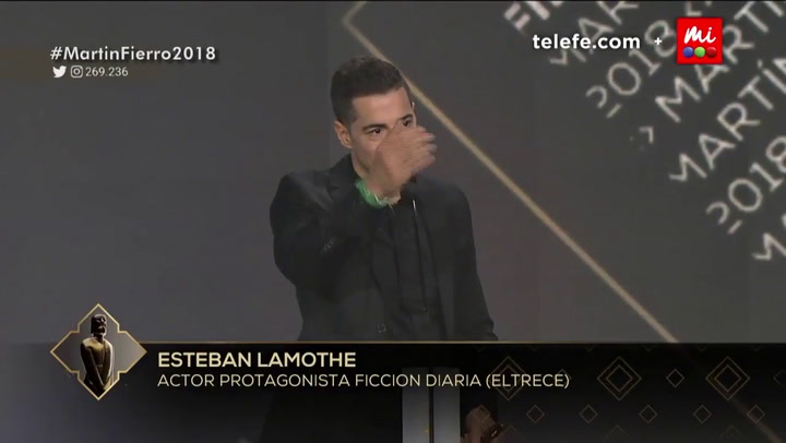 Esteban Lamothe, mejor actor protagonista de ficción diaria - Fuente: TW @telefe