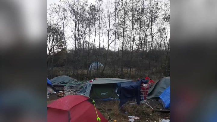 Scores of tents pitched at makeshift migrant camp in France