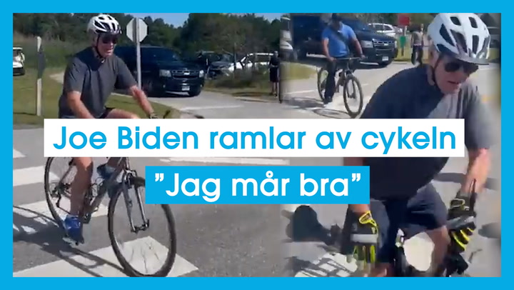 Joe Biden ramlar av cykeln ”Jag mår bra”